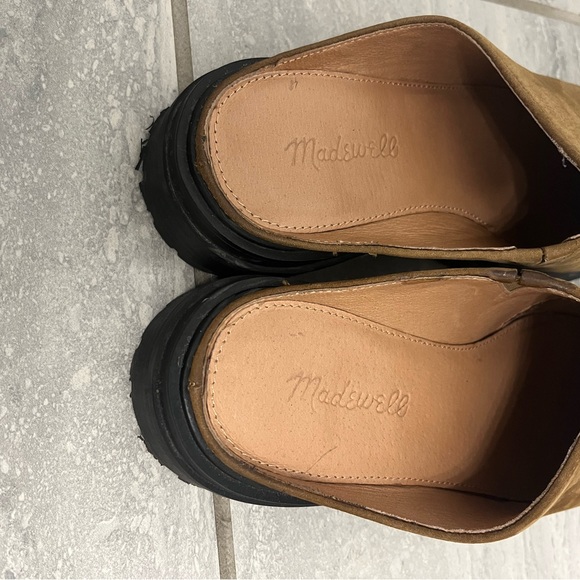 Madewell Brown Suede Mules with Black Lug Sole - Picture 3 of 5
